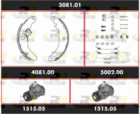 Roadhouse 3081.01 - Комплект тормозных колодок, барабанные avtokuzovplus.com.ua