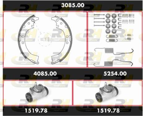 Roadhouse 3085.00 - Комплект тормозных колодок, барабанные avtokuzovplus.com.ua