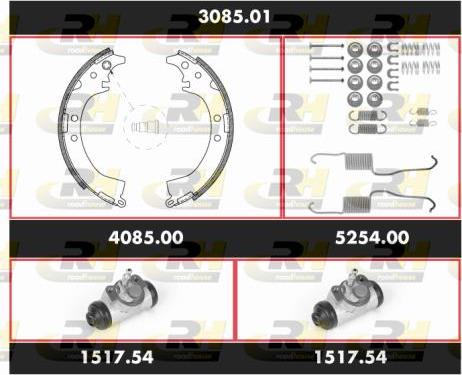 Roadhouse 3085.01 - Комплект тормозных колодок, барабанные avtokuzovplus.com.ua