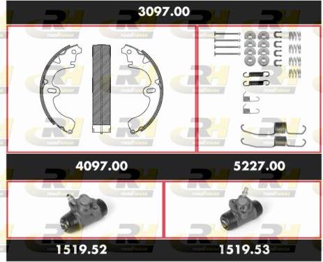 Roadhouse 3097.00 - Комплект гальм, барабанний механізм autocars.com.ua