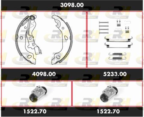 Roadhouse 3098.00 - Комплект тормозных колодок, барабанные avtokuzovplus.com.ua