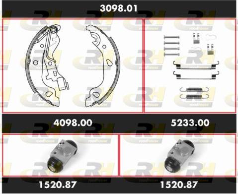 Roadhouse 3098.01 - Комплект тормозных колодок, барабанные avtokuzovplus.com.ua