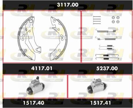 Roadhouse 3117.00 - Комплект гальм, барабанний механізм autocars.com.ua