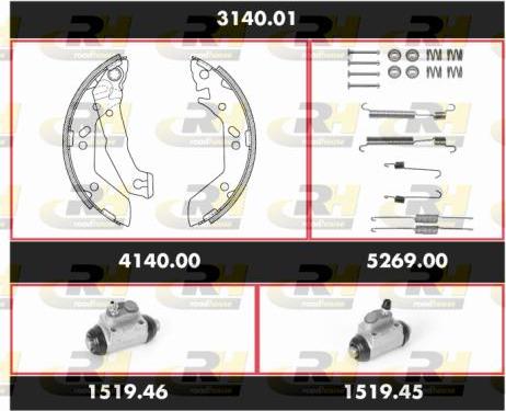 Roadhouse 3140.01 - Комплект гальм, барабанний механізм autocars.com.ua