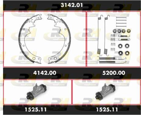 Roadhouse 3142.01 - Комплект тормозных колодок, барабанные autodnr.net