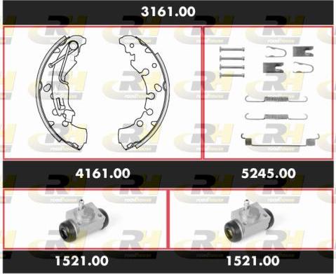 Roadhouse 3161.00 - Комплект тормозных колодок, барабанные avtokuzovplus.com.ua