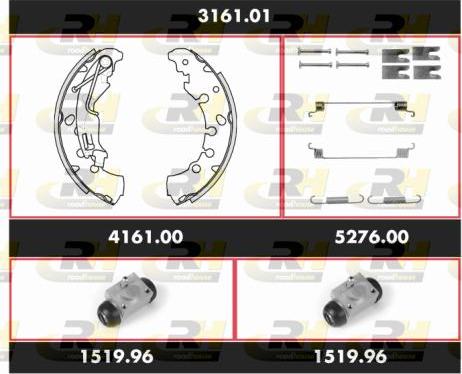 Roadhouse 3161.01 - Комплект гальм, барабанний механізм autocars.com.ua