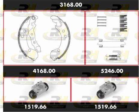 Roadhouse 3168.00 - Комплект тормозных колодок, барабанные avtokuzovplus.com.ua