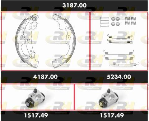 Roadhouse 3187.00 - Комплект тормозных колодок, барабанные avtokuzovplus.com.ua