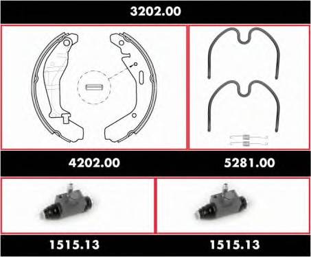 Roadhouse 3202.00 - Комплект гальм, барабанний механізм autocars.com.ua