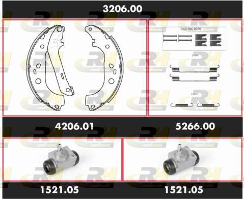 Roadhouse 3206.00 - Комплект гальм, барабанний механізм autocars.com.ua