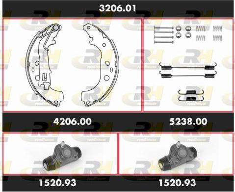 Roadhouse 3206.01 - Комплект тормозных колодок, барабанные autodnr.net