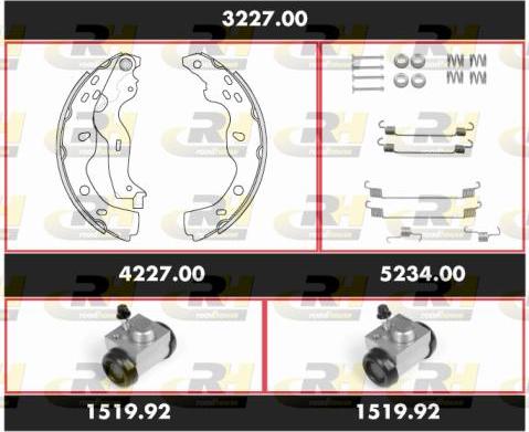 Roadhouse 3227.00 - Комплект гальм, барабанний механізм autocars.com.ua