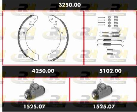 Roadhouse 3250.00 - Комплект тормозных колодок, барабанные avtokuzovplus.com.ua