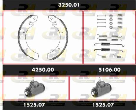 Roadhouse 3250.01 - Комплект тормозных колодок, барабанные avtokuzovplus.com.ua