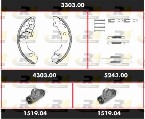 Roadhouse 3303.00 - Комплект тормозных колодок, барабанные autodnr.net