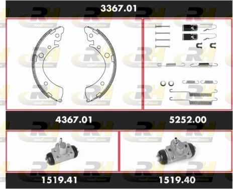 Roadhouse 3367.01 - Комплект гальм, барабанний механізм autocars.com.ua