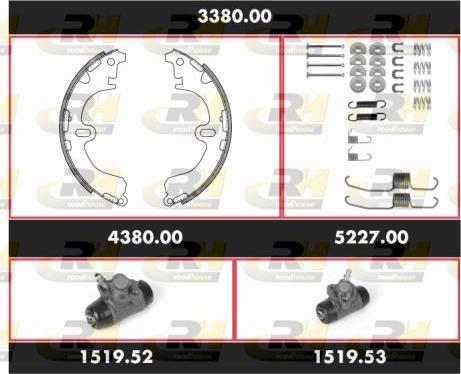 Roadhouse 3380.00 - Комплект гальм, барабанний механізм autocars.com.ua