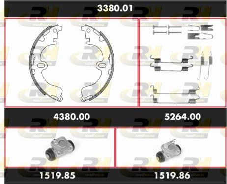 Roadhouse 3380.01 - Комплект гальм, барабанний механізм autocars.com.ua