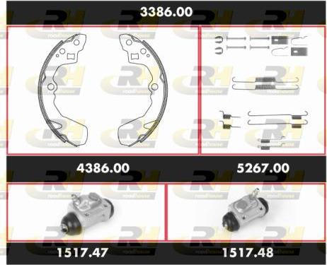 Roadhouse 3386.00 - Комплект гальм, барабанний механізм autocars.com.ua