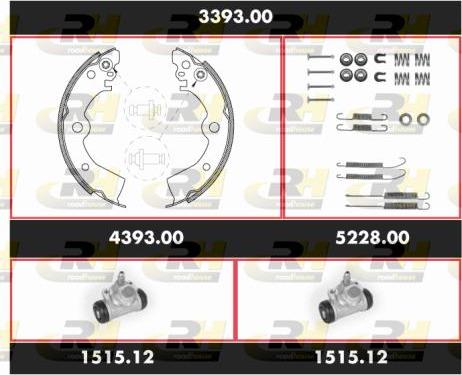 Roadhouse 3393.00 - Комплект тормозных колодок, барабанные avtokuzovplus.com.ua