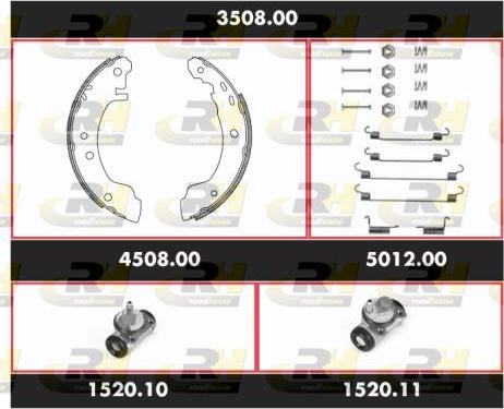 Roadhouse 3508.00 - Комплект тормозных колодок, барабанные autodnr.net