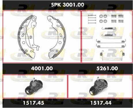 Roadhouse SPK 3001.00 - Комплект тормозных колодок, барабанные avtokuzovplus.com.ua