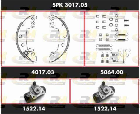 Roadhouse SPK 3017.05 - Комплект тормозных колодок, барабанные autodnr.net