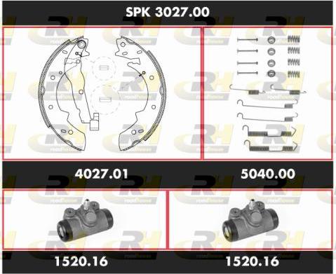 Roadhouse SPK 3027.00 - Комплект тормозных колодок, барабанные avtokuzovplus.com.ua