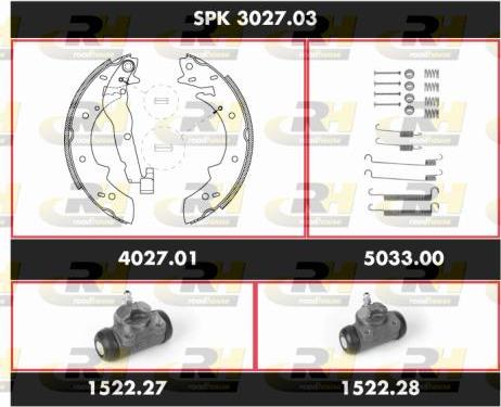 Roadhouse SPK 3027.03 - Комплект гальм, барабанний механізм autocars.com.ua