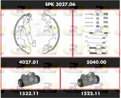 Roadhouse SPK 3027.06 - Комплект тормозных колодок, барабанные avtokuzovplus.com.ua