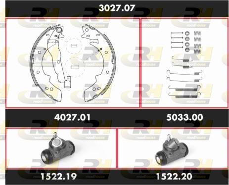 Roadhouse SPK3027.07 - Комплект тормозных колодок, барабанные autodnr.net