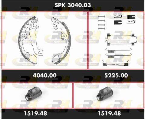 Roadhouse SPK 3040.03 - Комплект тормозных колодок, барабанные avtokuzovplus.com.ua