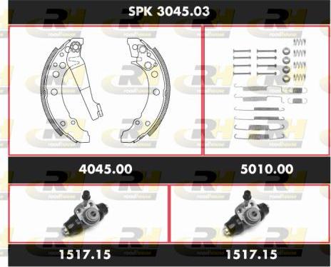 Roadhouse SPK 3045.03 - Комплект гальм, барабанний механізм autocars.com.ua