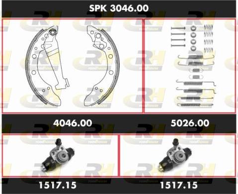 Roadhouse SPK 3046.00 - Комплект гальм, барабанний механізм autocars.com.ua