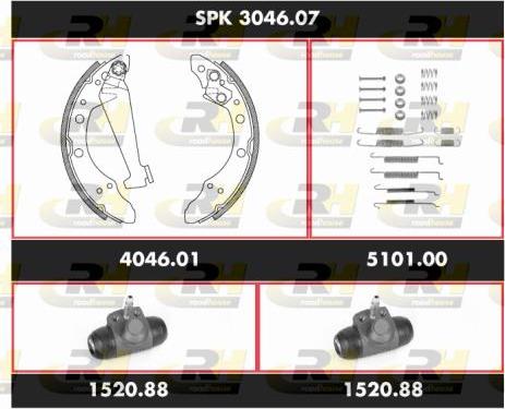 Roadhouse SPK 3046.07 - Комплект гальм, барабанний механізм autocars.com.ua