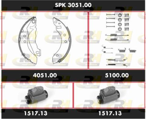 Roadhouse SPK 3051.00 - Комплект тормозных колодок, барабанные autodnr.net