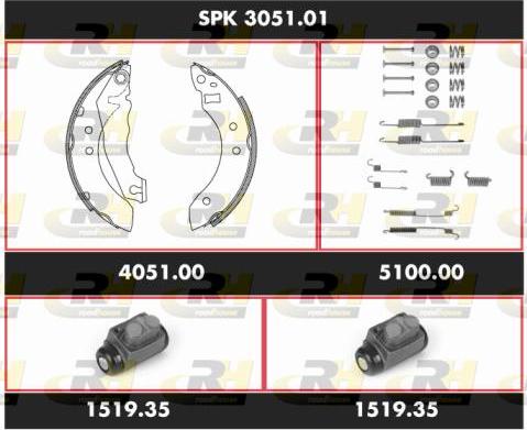 Roadhouse SPK 3051.01 - Комплект тормозных колодок, барабанные autodnr.net