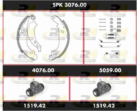 Roadhouse SPK 3076.00 - Комплект гальм, барабанний механізм autocars.com.ua