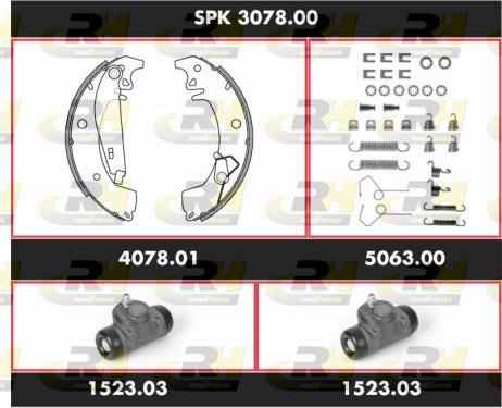 Roadhouse SPK 3078.00 - Комплект гальм, барабанний механізм autocars.com.ua