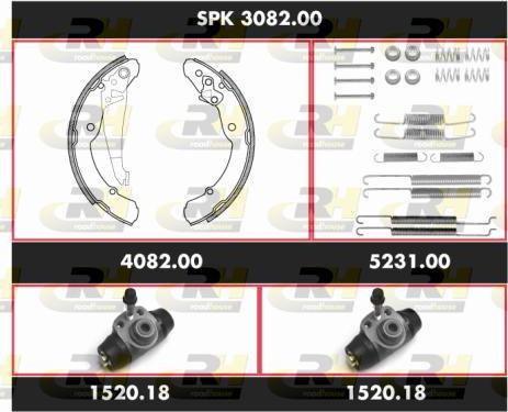 Roadhouse SPK 3082.00 - Комплект гальм, барабанний механізм autocars.com.ua