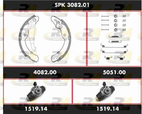 Roadhouse SPK 3082.01 - Комплект тормозных колодок, барабанные avtokuzovplus.com.ua