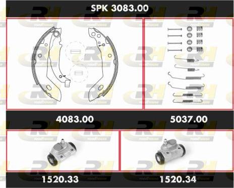 Roadhouse SPK 3083.00 - Комплект тормозных колодок, барабанные avtokuzovplus.com.ua