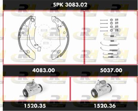 Roadhouse SPK 3083.02 - Комплект гальм, барабанний механізм autocars.com.ua