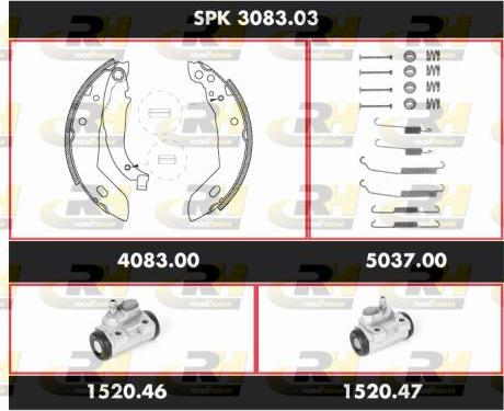 Roadhouse SPK 3083.03 - Комплект тормозных колодок, барабанные avtokuzovplus.com.ua