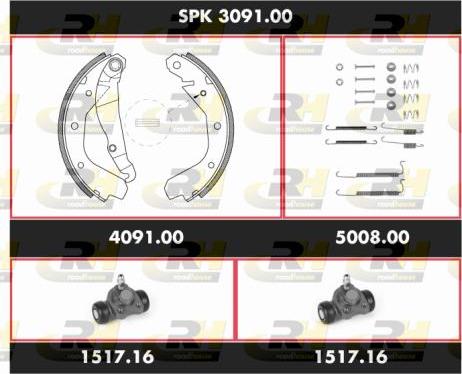 Roadhouse SPK 3091.00 - Комплект тормозных колодок, барабанные avtokuzovplus.com.ua