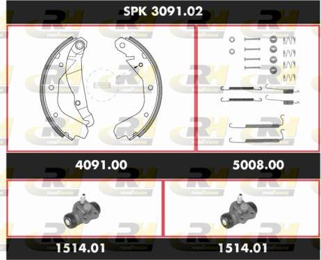 Roadhouse SPK 3091.02 - Комплект тормозных колодок, барабанные avtokuzovplus.com.ua