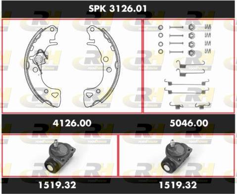 Roadhouse SPK 3126.01 - Комплект тормозных колодок, барабанные avtokuzovplus.com.ua