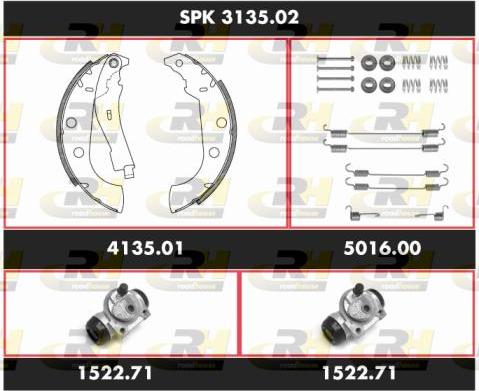 Roadhouse SPK 3135.02 - Комплект гальм, барабанний механізм autocars.com.ua