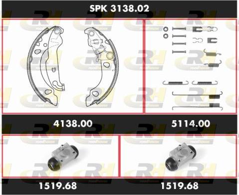 Roadhouse SPK 3138.02 - Комплект тормозных колодок, барабанные autodnr.net